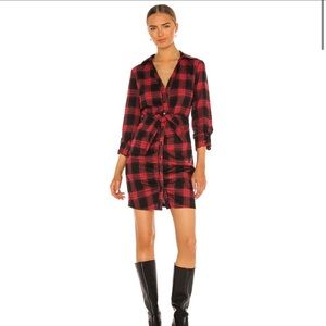 Likely Scottie Plaid Ruched Mini Dress